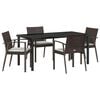 vidaXL Garden Dining Set 5 pcs Brown and Black PE Rattan
