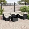 vidaXL 9 Piece Garden Sofa Set with Cushions Black Poly Rattan