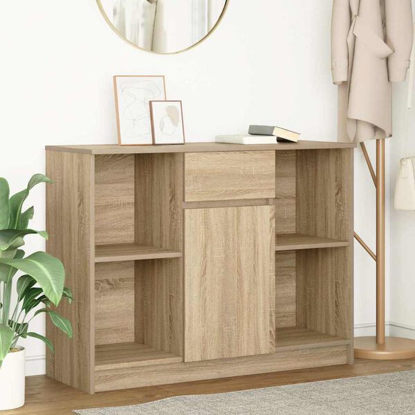 vidaXL Sideboard with Drawer Sonoma Oak 101x35x76 cm Engineered Wood