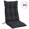 vidaXL Highback Chair Cushions 4 pcs Black Oxford Fabric