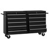 vidaXL Tool Trolley with 5 Drawers Black 69x33x77 cm Steel