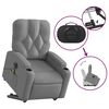 vidaXL Electric Stand up Massage Recliner Chair Light Grey Fabric
