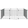 vidaXL 12-Panel Pet Cage with Door Black 35x35 cm Steel
