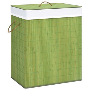 vidaXL Bamboo Laundry Basket Green 100 L