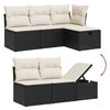 vidaXL 11 Piece Garden Sofa Set with Cushions Black Poly Rattan