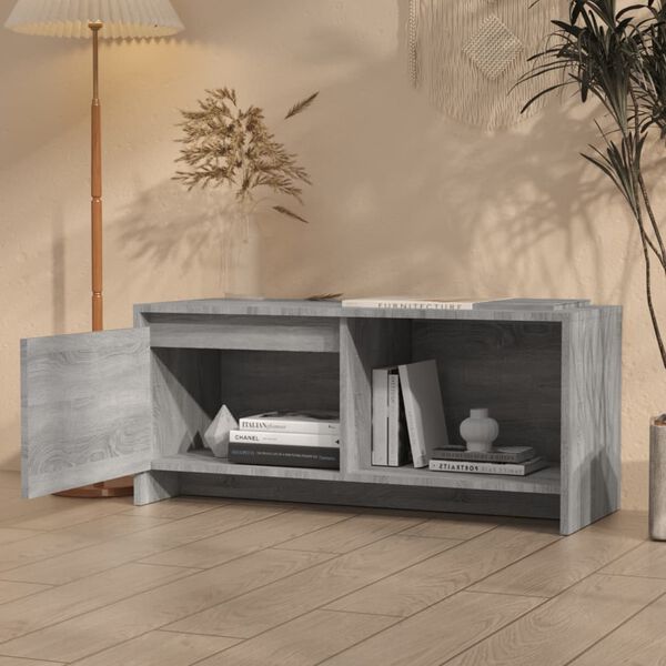 vidaXL TV Cabinet Grey Sonoma 90x35x40 cm Engineered Wood