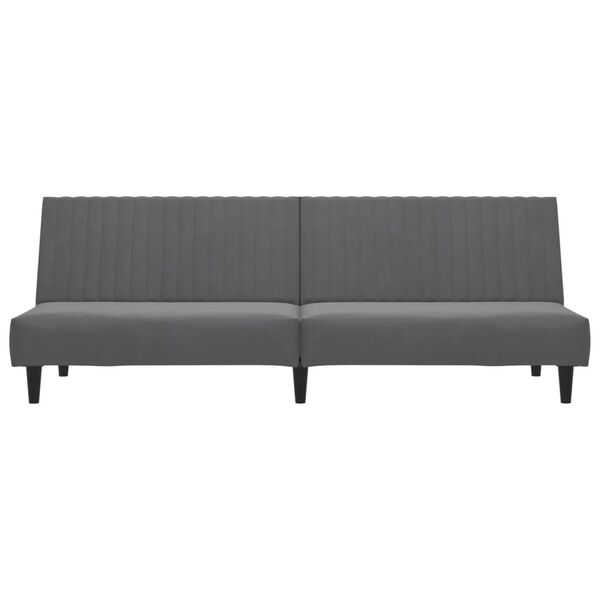 vidaXL 2-Seater Sofa Bed Dark Grey Velvet
