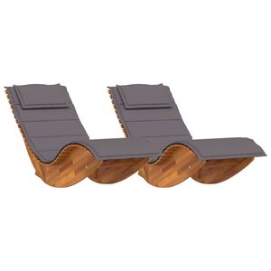 vidaXL Sun Lounger 2 pcs Solid Acacia Wood Brown