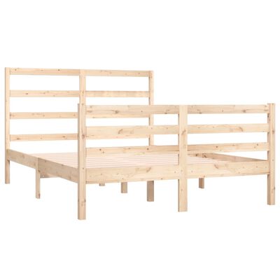 vidaXL Bed Frame Solid Wood Pine 135x190 cm Double