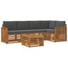 vidaXL Outdoor Sofa Set 6 pcs Natural and Anthracite Polyester