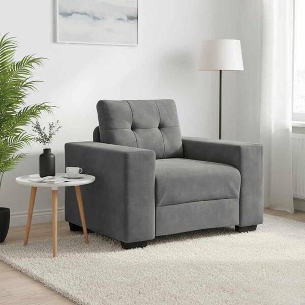 vidaXL Sofa Chair Dark Grey 60 cm Velvet