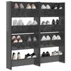 vidaXL Wall Shoe Cabinets 4 pcs High Gloss Grey 60x18x60 cm Engineered Wood