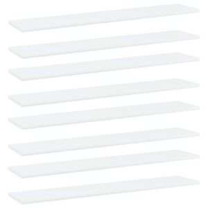 vidaXL Bookshelf Boards 8 pcs White 100x20x1,5 cm Engineered Wood
