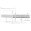 vidaXL Metal Bed Frame without Mattress with Footboard White 107x203cm