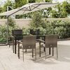 vidaXL 5 Piece Garden Dining Set with Cushions Black and Grey Poly Rattan