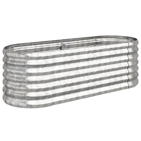 vidaXL Garden Raised Bed Galvanised Steel 114x40x36 cm Silver