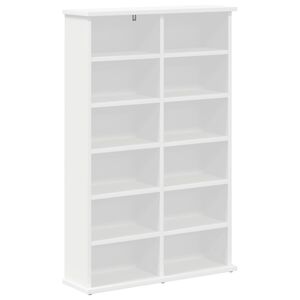 vidaXL CD Cabinet White 60 x 17 x 92 cm Engineered Wood