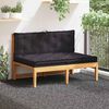 vidaXL Pallet Floor Cushions 2 pcs Cotton Black