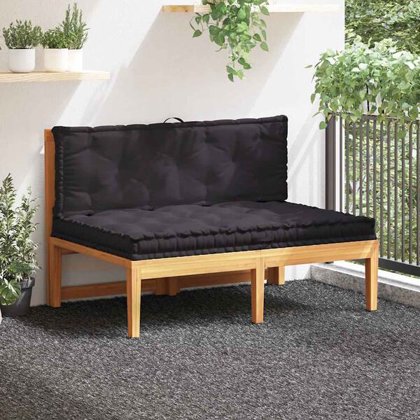 vidaXL Pallet Floor Cushions 2 pcs Cotton Black