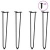 vidaXL hairpin legs for console tables for Console Table 4 pcs Black 72 cm Solid Steel
