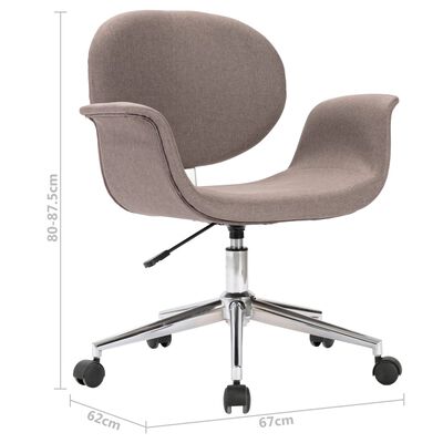 vidaXL Swivel Office Chair Taupe Fabric