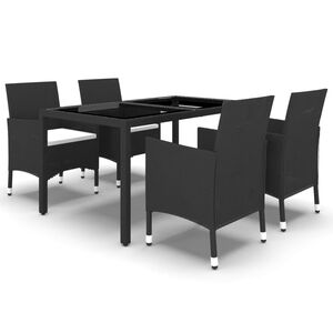 vidaXL Garden Dining Set | Black, Cream White