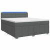 vidaXL Box Spring Bed with Mattress and LED Dark Grey 140 x 190 cm