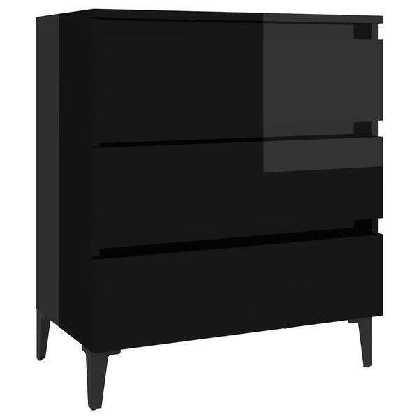 vidaXL Sideboard High Gloss Black 60x35x69 cm Engineered Wood
