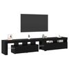 vidaXL TV Cabinet 2 pcs Black Oak 230 x 36.5 x 40 cm Engineered Wood