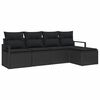 vidaXL Sofa Set 5 pcs Black Poly Rattan