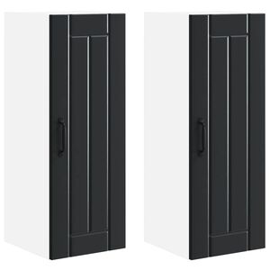 vidaXL Wall Cabinet LUCCA 2 pcs Black Engineered Wood