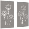 vidaXL Garden Wall Decorations 2pcs 105x55cm Corten Steel Flower Design