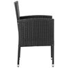 vidaXL 7 Piece Garden Dining Set Black Poly Rattan and Steel