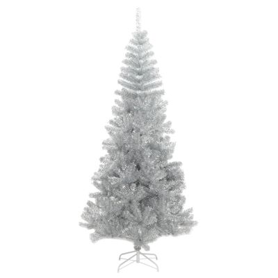 vidaXL Artificial Christmas Tree with Stand Silver 240 cm PET
