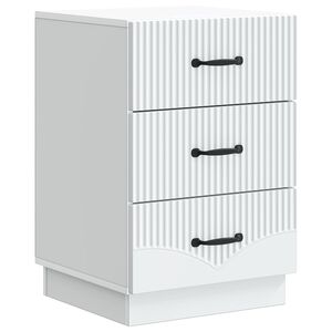 vidaXL Bedside Cabinet White 43 x 41 x 63.5 cm Engineered Wood