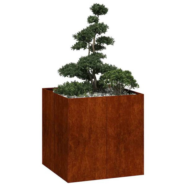 vidaXL Planter Rusty 80x80x80 cm Weathering Steel