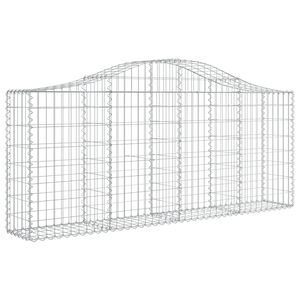 vidaXL Arched Gabion Basket 200x30x80/100 cm Galvanised Iron