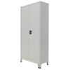 vidaXL Office Cabinet with 2 Doors Steel 90x40x180cm Grey