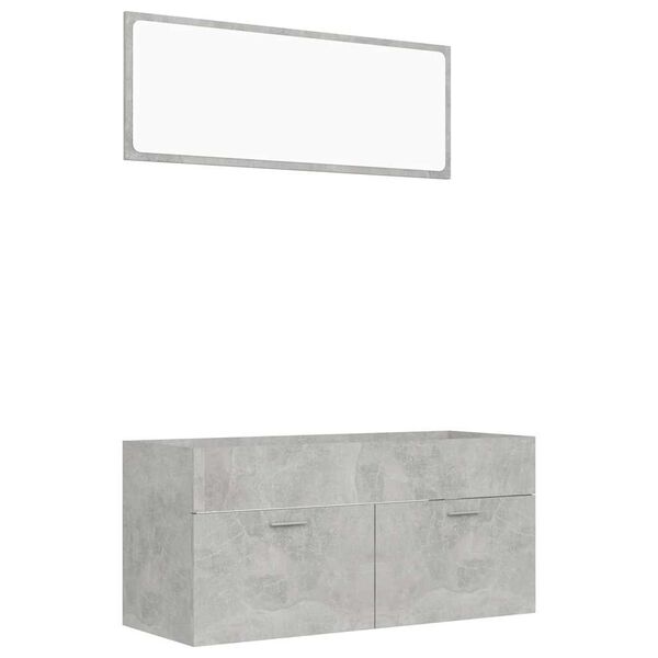 vidaXL 2 Piece Bathroom Furniture Set Concrete Grey Engineered Wood