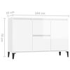 vidaXL Sideboard High Gloss White 102x35x70 cm Engineered Wood