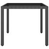 vidaXL 3 Piece Garden Dining Set Poly Rattan and Tempered Glass Black