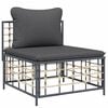 vidaXL 7 Piece Garden Lounge Set with Cushions Anthracite Poly Rattan