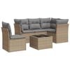 vidaXL 6 Piece Garden Sofa Set with Cushions Beige Poly Rattan