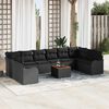 vidaXL Garden Sofa Set 11 pcs Black
