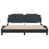 vidaXL Bed Frame without Mattress "Zadar" Black 180x200 cm Super King Faux Leather