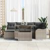 vidaXL Garden Sofa Set with Cushion 7 pcs Grey Poly rattan