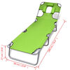 vidaXL Folding Sun Lounger with Head Cushion Powder-coated Steel Green