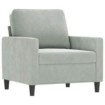 vidaXL Sofa Chair Light Grey 60 cm Velvet