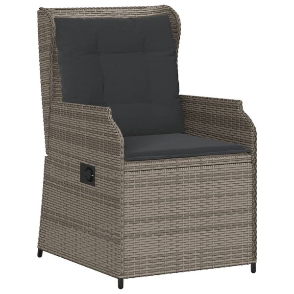 vidaXL 5 Piece Garden Lounge Set with Cushions Grey Poly Rattan