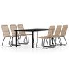 vidaXL 7 Piece Garden Dining Set Oak